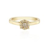 Cavill - Zilveren Ring - 925 Sterling Zilver Verguld - 0,189 Ct I2 Bruine Chocolade Diamant - Ronde Briljant Slijpsel
