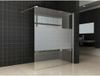 Wiesbaden Partly inloopdouche 140x200cm met 8mm NANO coating glas met satin band chroom