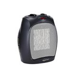 Amazon Basics Oscillating ceramic floor heater, 1500 W, with adjustable thermostat ceramic. black
