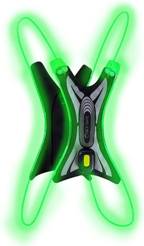 Bee Safe Led Vest USB Spider Green