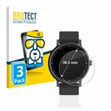 BROTECT Screenprotector 3 Stuks voor Horloges (Rond, ø: 38 mm) Beschermglas Transparant