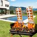 QEENTOE planches pour truite de flamme, planche de fumage pour truite de flamme, planche avec support robuste en acier inoxydable pour brasero et grill, set de 4