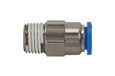Ger. RIEGLER Ger. Steekschroefverbinding »Blaue serie« zelfstaafsluiting, R 1/2 a., f. Schl.-buiten-Ø 12 mm, Werkdr. Maximale 10 bar, kunststof/MS vern.