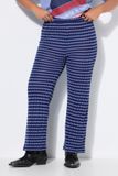 Studio Untold Dames Broek Wijde Pijpen Structuur en Strepen Navy Maat 50+