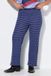 Studio Untold Dames Broek Wijde Pijpen Structuur en Strepen Navy Maat 50+