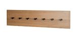 HAKU Wandkapstok eiken, zwart, MDF, metaal - Maat: B 80 cm x H 20 cm x D 5 cm, Stijl: Modern