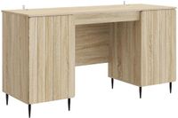 vidaXL Bureau met plank Sonoma Eiken 142,5 x 50 x 75 cm Bewerkt hout