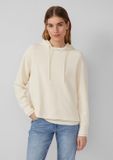 s.Oliver Sweatshirt met capuchon voor dames, lange mouw, regular fit, effen, licht zand, maat 44
