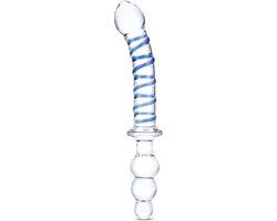 Glas - Twister Dual-Ended Dildo - Transparant/Blauw
