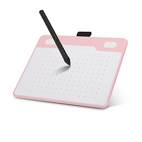 Sojare Bedrade grafische tablet met pen, digitale grafische tekentablet, draagbare handschriftblokkenbord voor telefooncomputer, grafische tablets voor tekenen, verjaardagscadeau voor kinderen(roze)