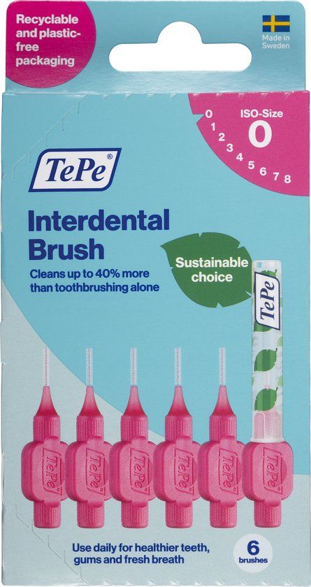 TePe Interdentale Ragers Original Roze ISO maat 0 – 0,4 mm (6 stuks)