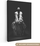 OneMillionCanvasses Canvasdoek Vrouw Engel Veren Portret 40x60cm - Foto op canvas - Muurdecoratie