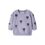 NAME IT BABY gebloemde sweater met borduursels - lila
