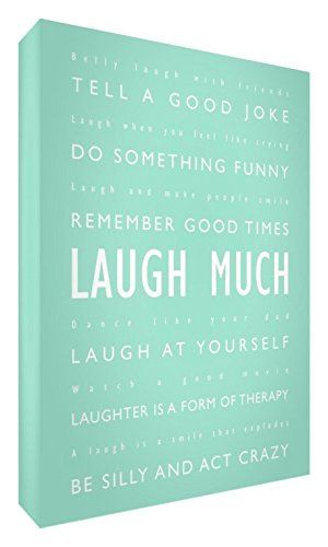 Feel Good Art Canvas foto - Laugh Much - Mintgroen - 60x40cm