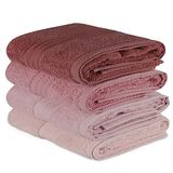 Handdoekenset, Icecat Handdoekenset, 4-delig, lichtroze, poeder, oudroze, crème