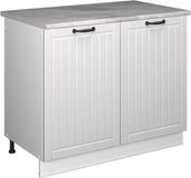Vicco Wastafelkast Fame-Line, Wit Landhuis/Wit, 100 cm, WB Marmer