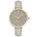 Nine West NW/2554GYGY Montre bracelet pour femme Analogique Quartz Cuir Gris/Doré
