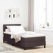 Maison Exclusive - Lit boxspring avec tête de lit, marron foncé, 90 x 190 cm, rembourré