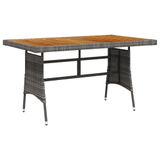 VidaXL Tuintafel 130x70x72 cm poly rotin et bois d'acacia massif gris