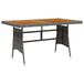 VidaXL Tuintafel 130x70x72 cm poly rotin et bois d'acacia massif gris