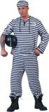 Merkloos / Sans marque Funny Fashion Gestreept gevangene carnaval verkleed kostuum - Boevenpak - volwassenen - 3 delig 52/54