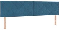 vidaXL - LED - Hoofdbord - Donkerblauw - 180 cm - Fluweel