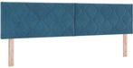 vidaXL - LED - Hoofdbord - Donkerblauw - 180 cm - Fluweel