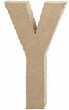 Letter Y - 20 cm - Bruin