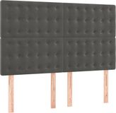 vidaXL Hoofdbord donkergrijs Fluweel 144x5x118/128 cm