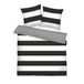 TOM TAILOR Renforcé beddengoed, 2 x 80 x 80 cm + 200 x 220 cm, 100% katoen/renforcé met omkeerbaar motief en merkritssluiting, SIENA wit, zwart