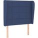 Tête de lit bleu tissu 83x23x118/128 cm
