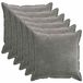 vidaXL - Taie d'oreiller - 6 pièces - BOIS - Gris foncé - 65 x 65 cm - Tissu chenille