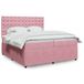 Maison Exclusive - Sommier à lattes de lit avec matelas rose 200x200 cm velours