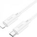 Hoco Apple USB-C naar iPhone & iPad universele datakabel, snellaadkabel, PD 20W, Type-C naar Lightning - Wit