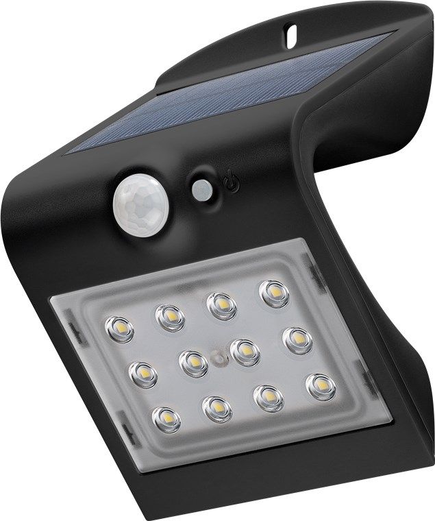 Goobay Solar LED Outdoor Wall Light with Motion Sensor - Black