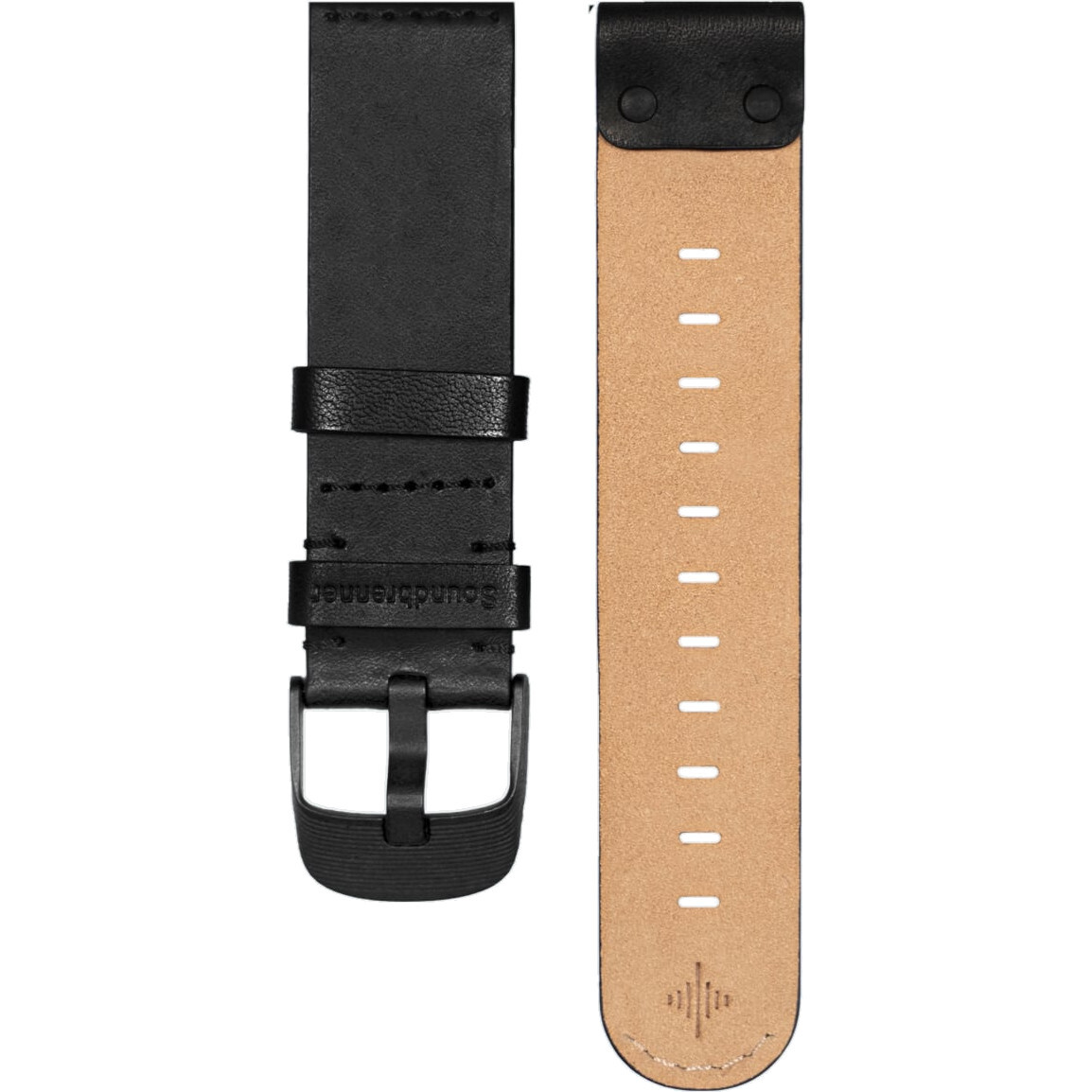 Soundbrenner Italian Leather Strap Black polsband voor Core