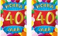 Bellatio Decorations Affiche de porte d'anniversaire - 2x - 40 ans - multi - 59 x 84 cm