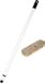 Buemag Houten luiwagen schrobborstel/schrobber inclusief metalen telescoopsteel wit 130 cm
