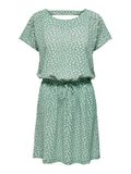 ONLY - ONLMARIANA MYRINA LIFE DRESS PTM - Dames - Mini jurken - Chinois Green - Korte mouw - Print - Viscose/Elastaan - Maat 34