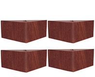Margot Black Wood Hoekset met 4 poten voor lattenbodem, hout, mahonie, 15 x 15 x 11 cm
