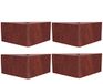 Margot Black Wood Hoekset met 4 poten voor lattenbodem, hout, mahonie, 15 x 15 x 11 cm