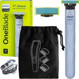 Philips OneBlade First Shave QP1324 Rasierer Schwarz Grün mit Tasche