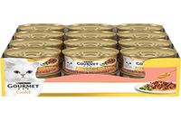 Purina Gourmet Gold Delizie in Sauce, natvoer voor katten met zalm, 24 blikjes à 85 g