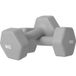 Lot de 2 haltères hexagonaux 2x6 kg métal et plastique poignée antidérapante, 22x10x10 cm, gris