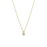 Lucardi Dames Zilveren goldplated ketting met hanger met zirkonia voor dames - Ketting - 925 Zilver - Goudkleurig - 48 cm