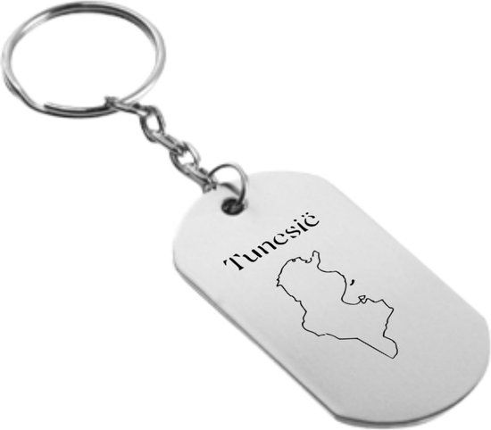 Tunesië Sleutelhanger - Zilver/Rood/Wit - Unisex
