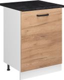 Vicco R-Line meuble de cuisine bas, chêne doré/blanc, 60 cm avec 1 porte plan de travail anthracite