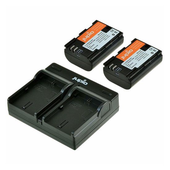 Jupio Kit: 2x LP-E6N *ULTRA* 2040mAh Batteries + USB Dual Charger for Canon Cameras