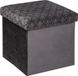 Atmosphera Pouf/tabouret/hocker Royal - Boîte de rangement pliable - Velours Gris foncé - D38 x H38 cm - MDF/polyester