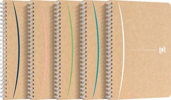 Oxford Touareg A5 Spiral Notebook - Lined - 90 Sheets - Assorted Colors
